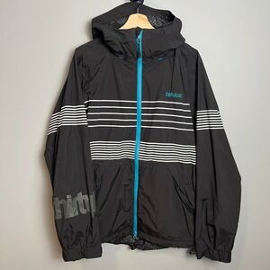 ThirtyTwo Snowboard Jacket Mens Small Black White Stripes Shiloh Coat Ski Jacket
